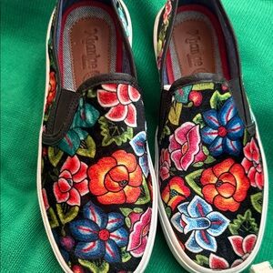 Hispanic Colorful Floral Slip-On Shoes